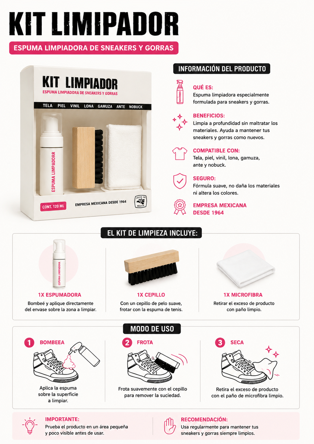 Información del producto Kit Limpiador Foam Magic