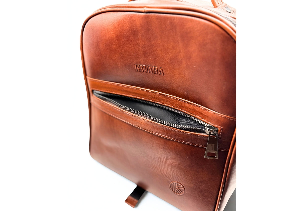 Mochila de piel artesanal color – Modelo Ocelote de Kwara
