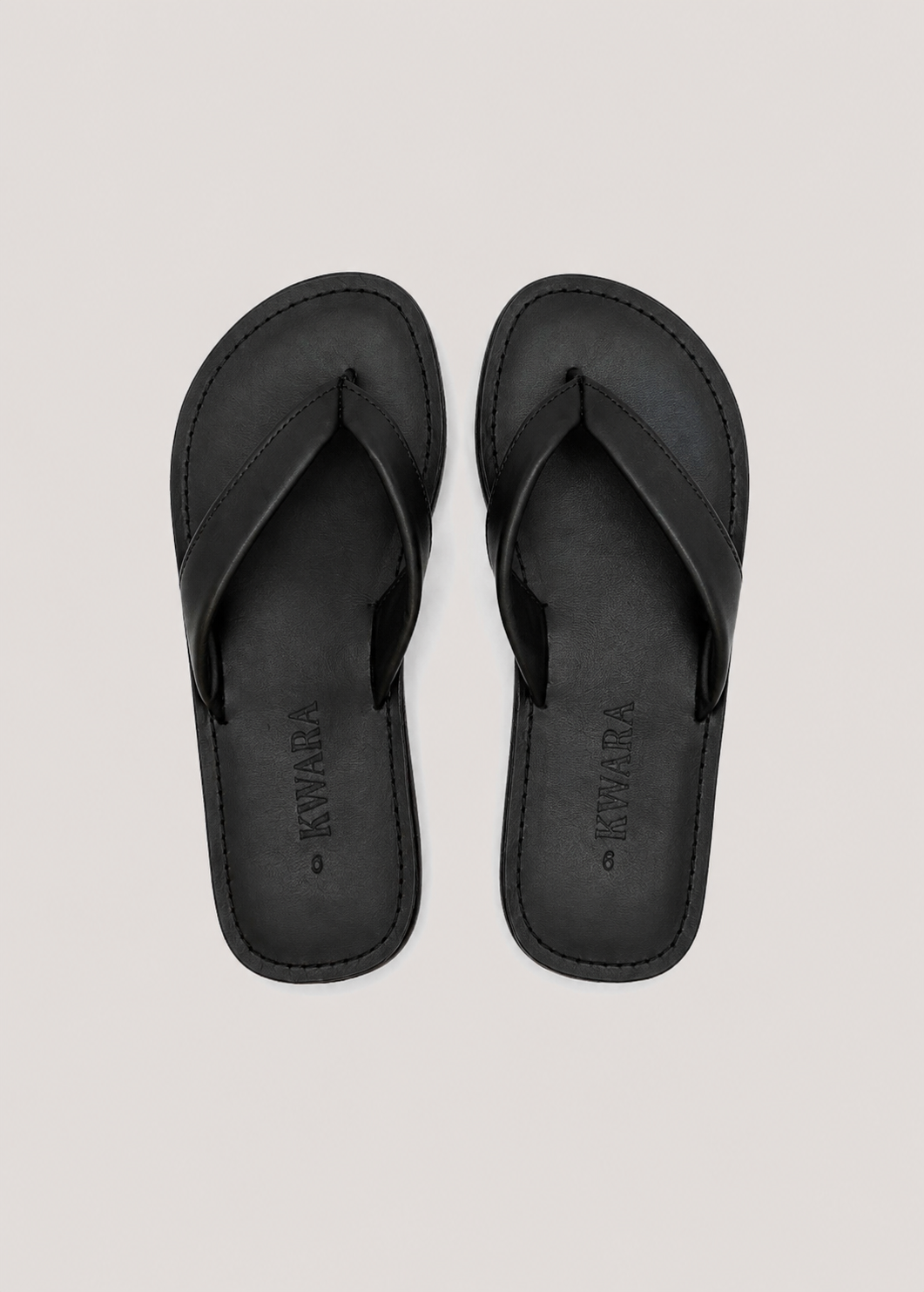 Sandalia Artesanal de Piel Negro Caballero | KWARA