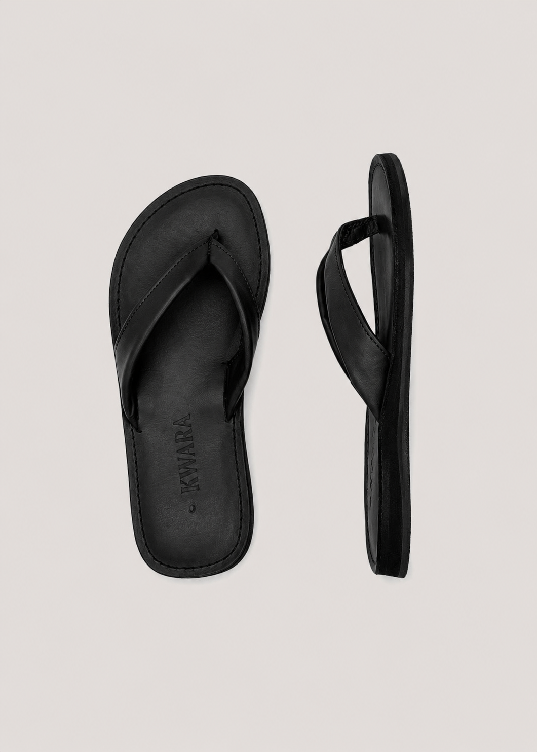 Sandalia Artesanal de Piel Negro Caballero | KWARA